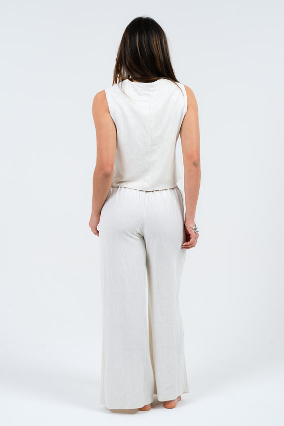 WOMEN'S PALAZZO TROUSERS LINEN EFFECT FIORENZA AMADORI FY9190