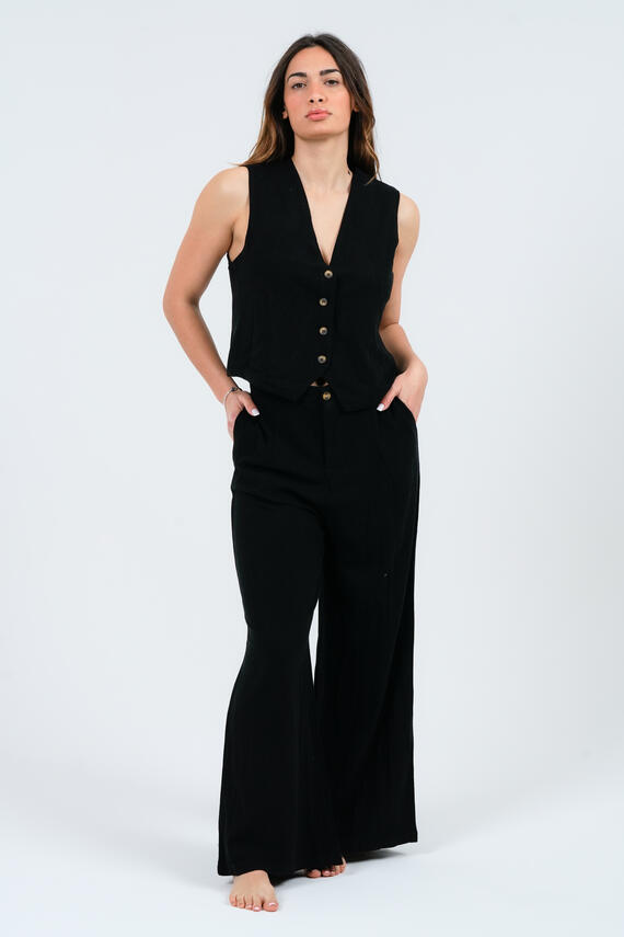 WOMEN'S PALAZZO TROUSERS LINEN EFFECT FIORENZA AMADORI FY9190