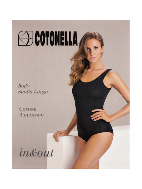 Women's wide shoulder body in bi-elastic cotton Cotonella 3513
