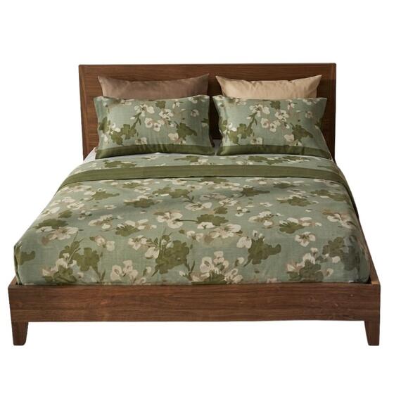 Completo letto matrimoniale in cotone Biancaluna Bloom