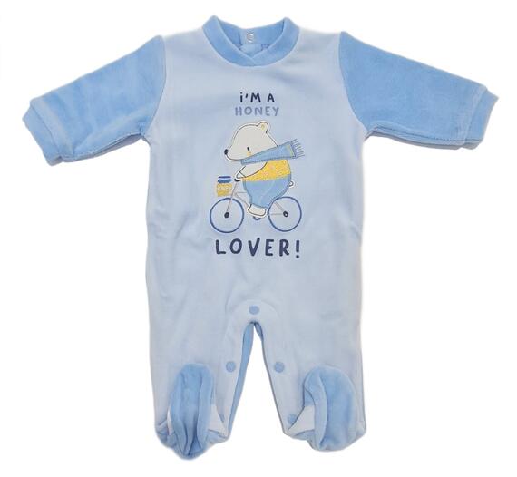 NEWBORN ONE-PIECE ONEsie IN CHENILLE WITH ELLEPI FOOT BQ3331 MA