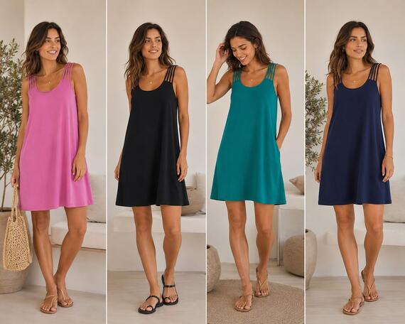 ABITO DONNA SMANICATO CON SPALLINE MULTIPLE SAMIRA LADY 06901
&nbsp;