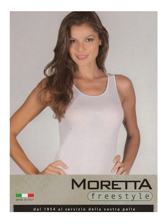 Canotta donna spalla larga Moretta 1393 tg.8-9 Bianco