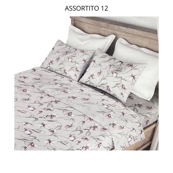 COMPLETO LETTO MATRIMONIALE FLANELLA LOVELY HOME MONTE BIANCO (2 PIAZZE)
