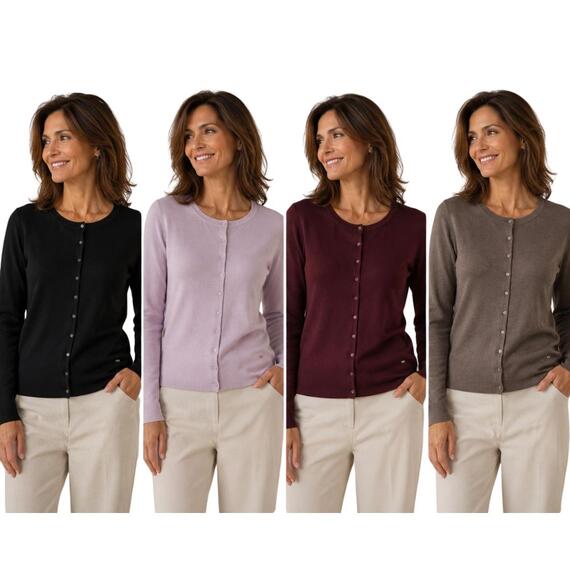 Cardigan girocollo donna Flora 103