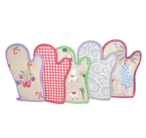 Oven glove packed in pairs with digital printing