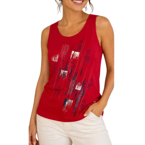Canotta da donna a spalla larga con stampa centrale.
Taglie: M, L, XL, XXL
Colori: Rosso, Tortora, Adriatico