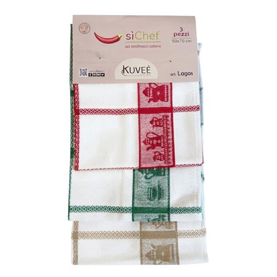 4 SET 3 STROFINACCI DA CUCINA HETER KUVEE' HOME 50x70