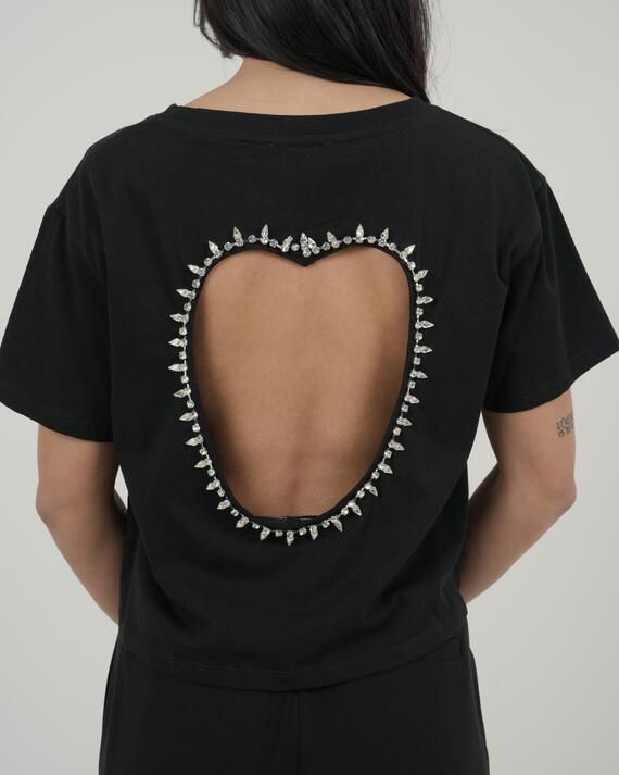 T-SHIRT DONNA CUORE MANICA CORTA FIORENZA AMADORI 8687
 