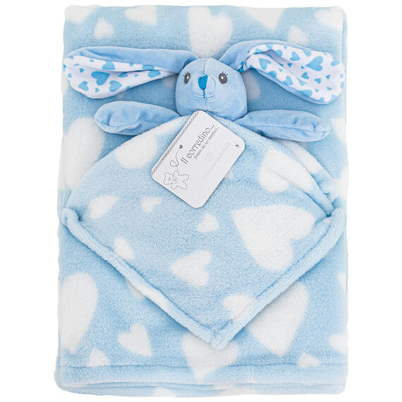 FLEECE CRADLE BLANKET WITH DOUDOU PUPPET NG-4790 NAZARENO GABRIELLI