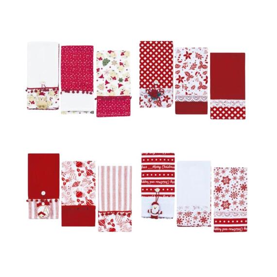 SET 3 PEZZI STROFINACCI NATALE ASSORTITI PREZIOSA HOME STR.RUDOLPH