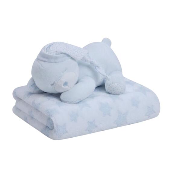 Set regalo da neonato coperta + peluche Pastello SV06
