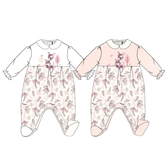 BABY GIRL'S WHOLE CHENILLE ROMPER WITH LP FEET BQ3164
